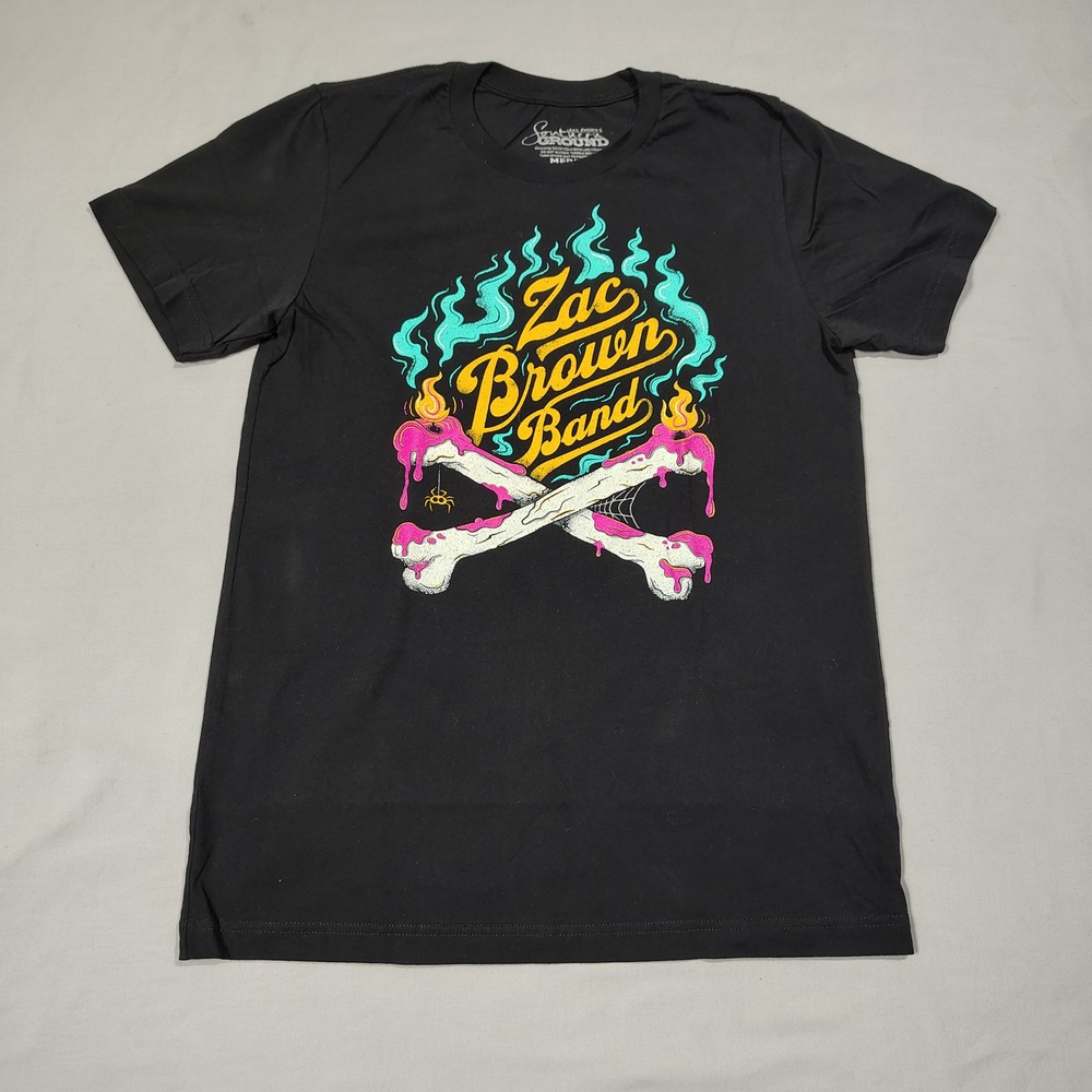 Zac Brown Band Shirt Medium Black Night of Candles 2018 Original Tour Tee